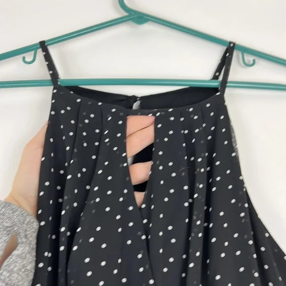 A.BYER polka dot spaghetti strap dress black and white L - Picture 2 of 10